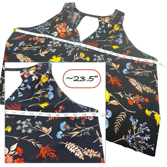 Old Navy Dark Cottage Shift Dress XL Y2K Black Floral Fairy Grunge Flowy - Picture 9 of 13